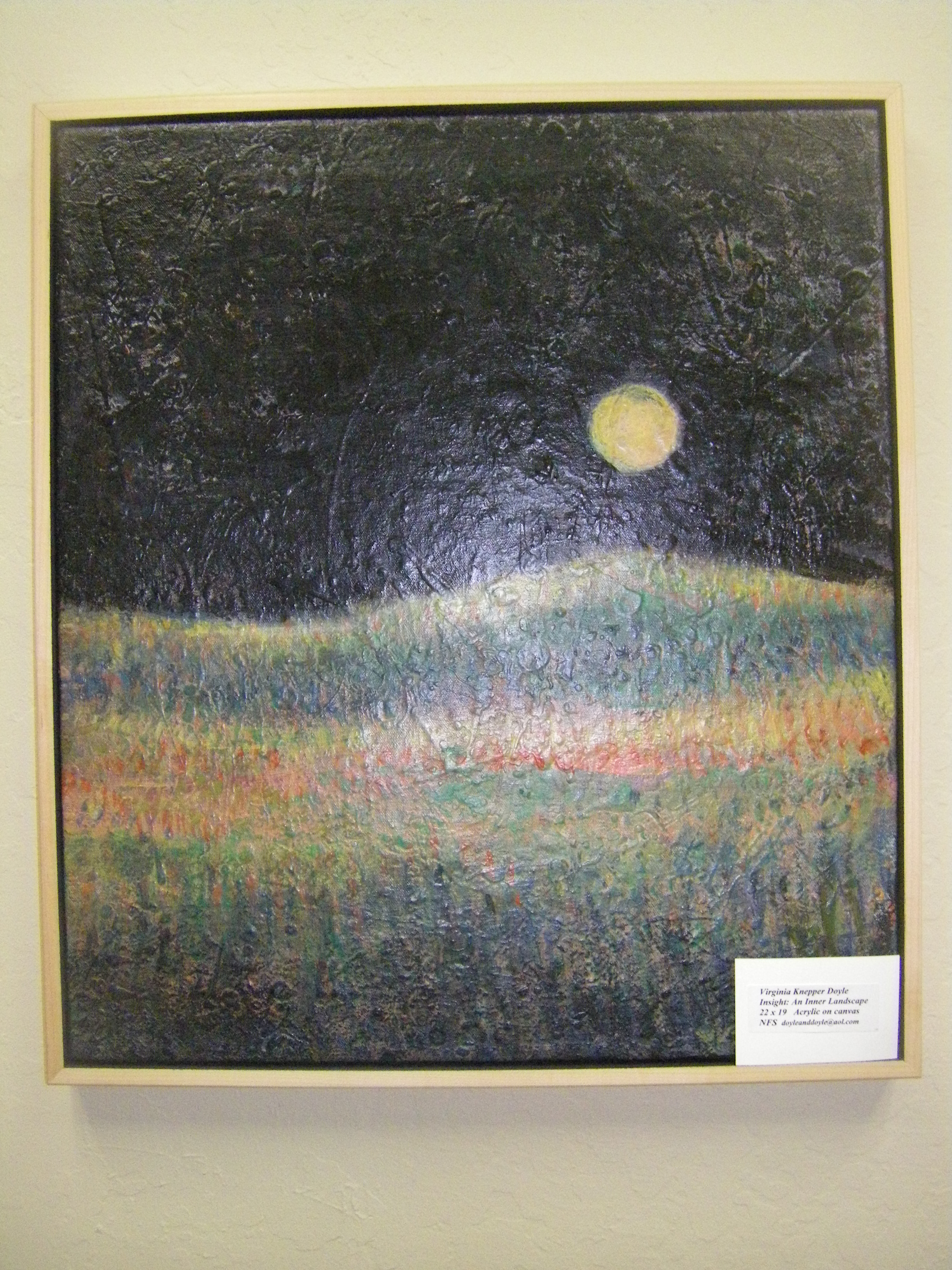 An Inner Landscape. A painting Virginia created while losing her vision of a photograph of her retina. 