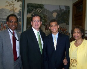 Jeffrey with grandparents and CT Governor
