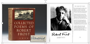 Image of Robert Frost Poems Book Cover and his photograph.