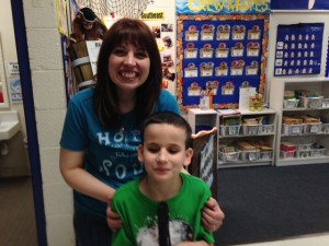 Brennan Draves with his teacher Carissa Reed