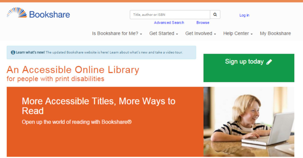 Bookshare homepage