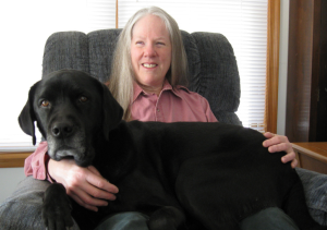 Author Donna W. Hill with her beloved guide dog, Hunter.