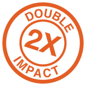 Stamp that reads Double Impact 2X