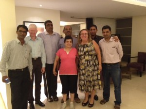 Terry Jenna with project team members in India