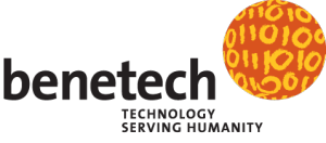 Benetech Logo - Technology Serving Humanity - A round circle with 1's and O's