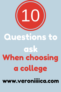 Graphic that says: 10 questions to ask when choosing a college