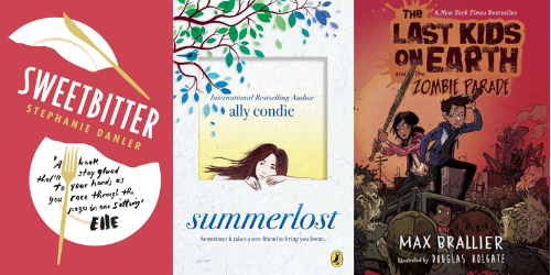 Three books: Sweetbitter, Summerlost, and The Last Kids on Earth