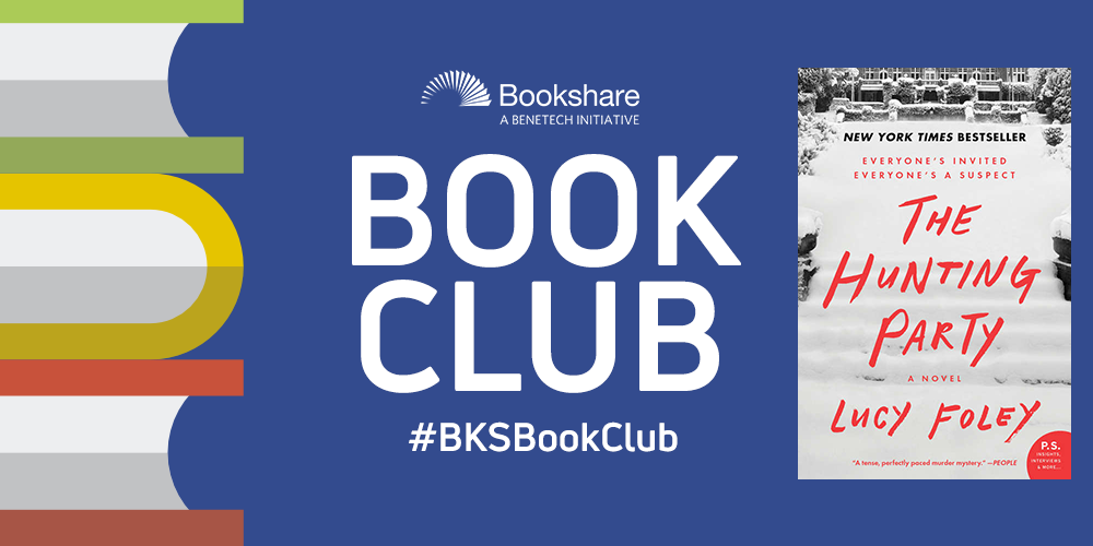 Bookshare book club selection for April is "The Hunting Party"